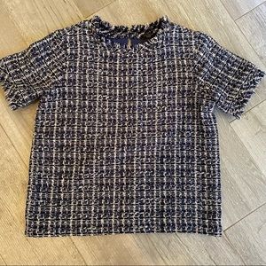 Ann Taylor Factory short sleeve tweed top